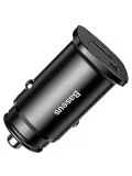 автомобильное зарядное устройство Baseus Square metal A+C 30W PPS  (PD3.0/QC4.0+SCP/AFC) black