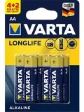 батарейки (6 шт.) Varta LR6/AA LONGLIFE-4+2BL 