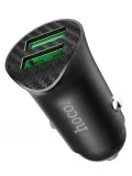 автомобильное зарядное устройство Hoco Z39 Farsighted dual port QC3.0 car charger black