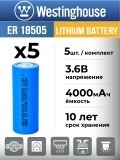 батарейка литиевая для счётчика Westinghouse ER 18505 5шт. 