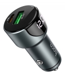 автомобильная зарядка c дисплеем Hoco Z42 Light road dual port digital display PD20W+QC3.0 car charger