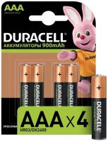 аккумуляторы (4 шт.) Duracell 900 mAh HR03/AAA-4BL