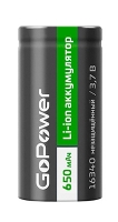 литиевый аккумулятор GoPower Li-ion 16340 650mAh без защиты литиевый аккумулятор GoPower Li-ion 16340 650mAh без защиты