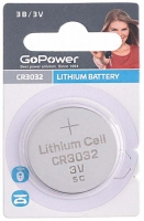 литиевая батарейка GoPower CR3032-1BL
