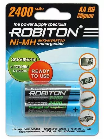 аккумулятор Robiton 2400 mAh R6/AA RTU-2BL