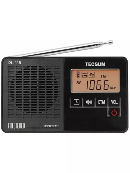 миниатюрный радиоприемник с часами Tecsun PL-118