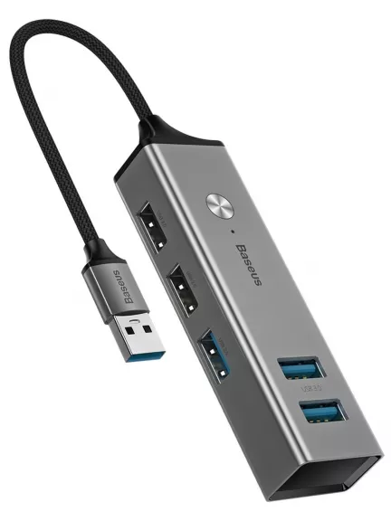 USB концентратор 3.0 Baseus Cube USB to USB3.0*3+USB2.0*2 HUB Adapter
