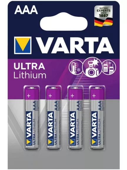 батарейки (4 шт.) Varta FR03/AAA ULTRA LITHIUM 6103-4BL