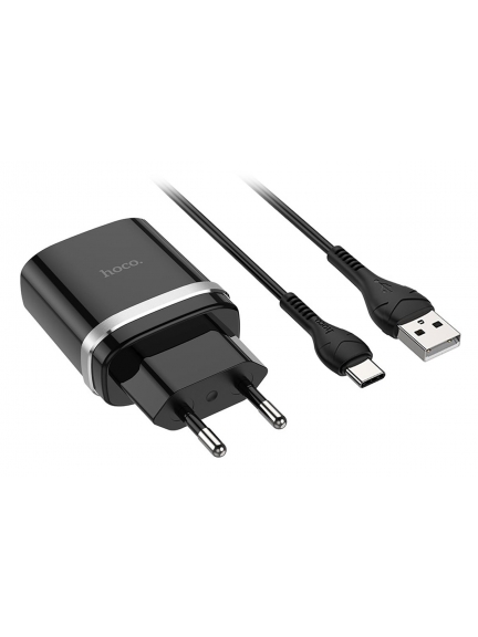 зарядное устройство с быстрой зарядкой Hoco C12Q Smart QC3.0 charger + Type-C cable