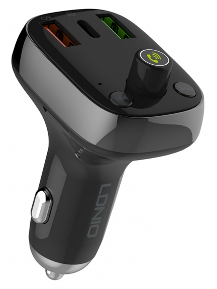 автомобильная зарядка с bluetooth FM трансмиттером LDNIO C704Q