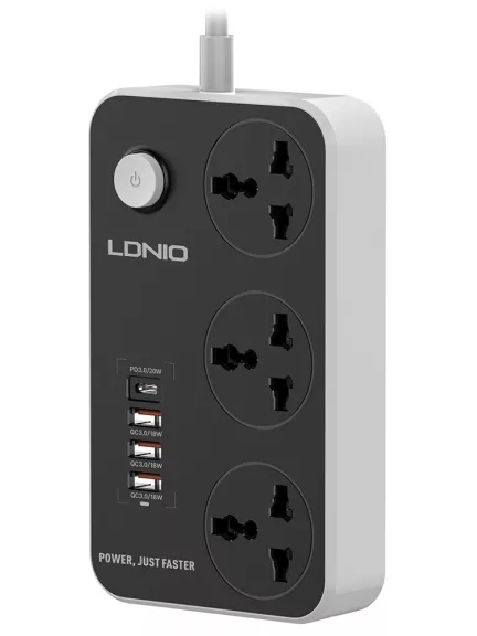 сетевой фильтр LDNIO SC3412 4USB*3 розетки 2м