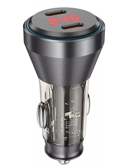 зарядка для телефона в машину Hoco NZ12C Graceful PD60W(2C) car charger with digital display