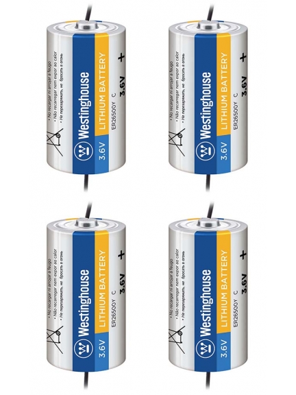 литиевые батарейки 3.6v Westinghouse ER 26500Y (C) axial wires 4шт.