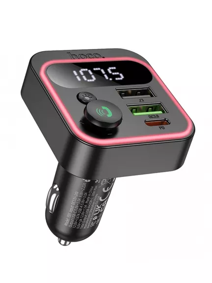 зарядка для телефона в машину с FM трансмиттером Hoco E85 Tiger PD20W+QC3.0 car BT FM transmitter