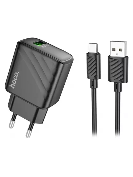быстрое зарядное устройство с кабелем Hoco CS21A Rich single port QC3.0 charger set(Type-C)