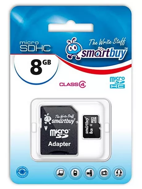 карта памяти SmartBuy 8Gb microSDHC Class 4 