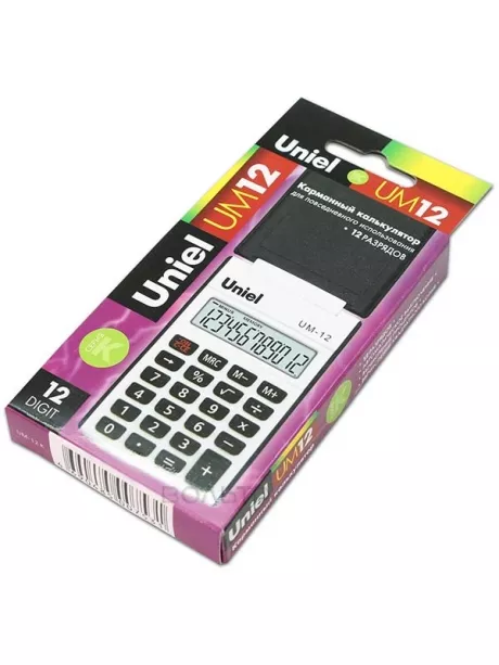карманный калькулятор Uniel UM-12 black
