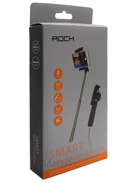 монопод для селфи Rock Selfie Shutter &amp; Stick II 15см-60см blue