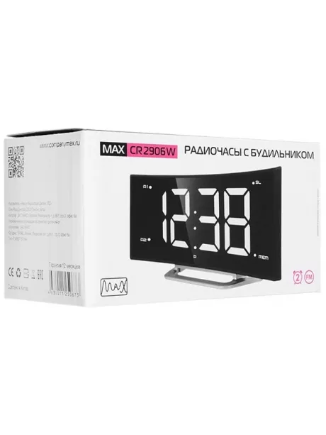 радиобудильник MAX CR 2906 white