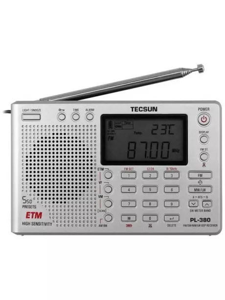цифровой радиоприемник с хорошим приемом Tecsun PL-380 (export version) silver/grey