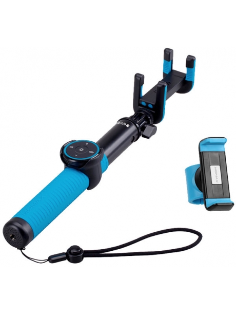 монопод для селфи с двумя креплениями Momax Selfie Hero Duo Selfie Pod 100cm KMS10 blue