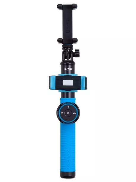монопод для селфи с двумя креплениями Momax Selfie Hero Duo Selfie Pod 100cm KMS10 blue