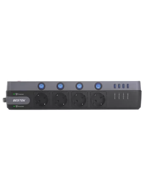 сетевой фильтр Bestek EU power strip MRJ4402 black