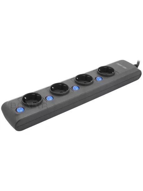 сетевой фильтр на 4 розетки Bestek EU power strip MRJ4401 black