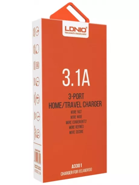 USB зарядное устройство LDNIO A3301 3USB*3,1A white