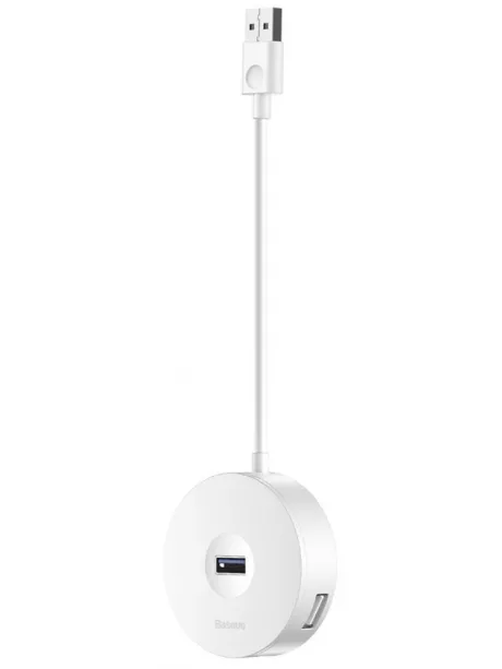 концентратор USB 3.0 Baseus round box HUB adapter white