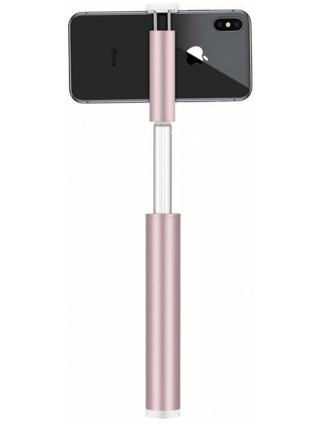 монопод для селфи с дополнительным светом Momax Selfie Light Selfie Stick with Bluetooth and LED Fill KM12 pink