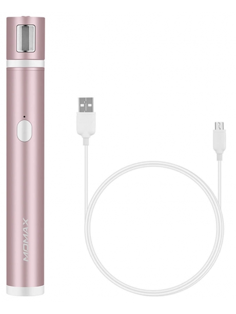 монопод для селфи с дополнительным светом Momax Selfie Light Selfie Stick with Bluetooth and LED Fill KM12 pink