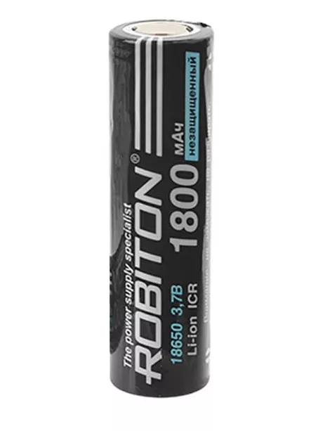 литиевый аккумулятор Robiton 18650 Li-Ion 1800 mAh  без защиты 