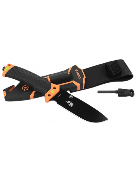 туристический нож с огнивом и точилкой Ganzo G803 orange