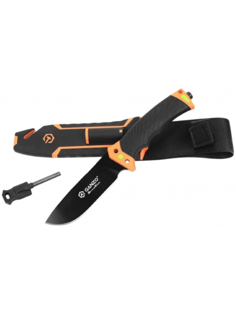 туристический нож с огнивом и точилкой Ganzo G803 orange