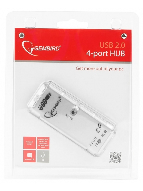 концентратор USB 2.0 Gembird UHB-C244 silver