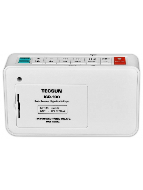 карманный MP3 радиоприемник с рекордером Tecsun ICR-100 white