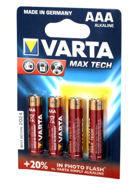 батарейки (4 шт.) Varta LR03/AAA LONGLIFE Max Power-4BL 