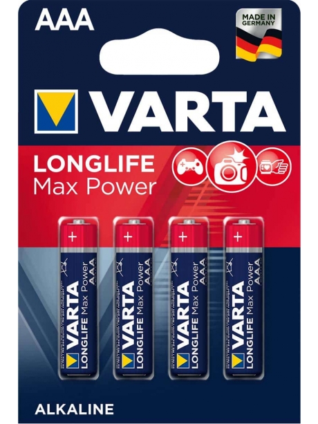 батарейки (4 шт.) Varta LR03/AAA LONGLIFE Max Power-4BL 