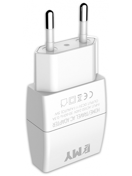 зарядное устройство EMY MY-A101 + кабель USB - micro USB white