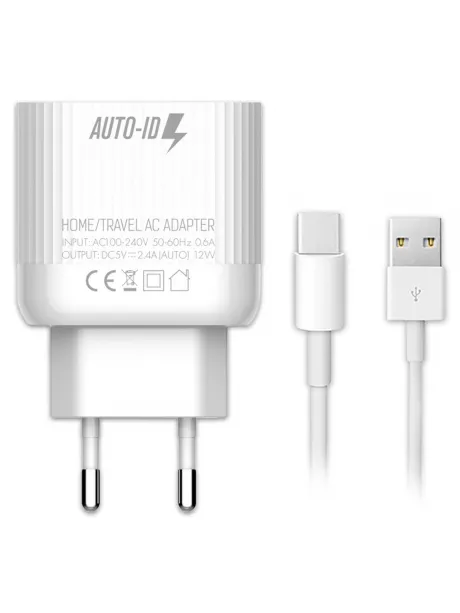 зарядное устройство EMY MY-A202 + кабель USB - Type-C white