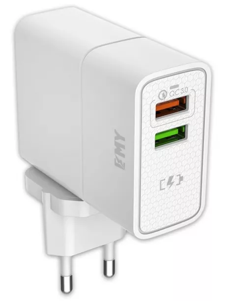 зарядное устройство для путешествий EMY MY-A501Q QC3.0 + кабель USB - Type-C white