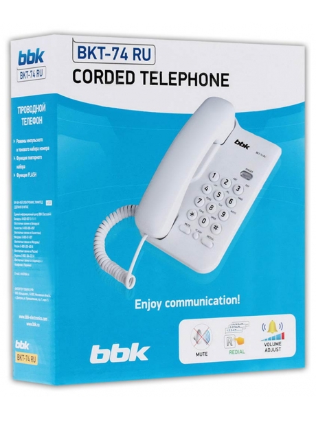 телефонный аппарат BBK BKT-74 белый