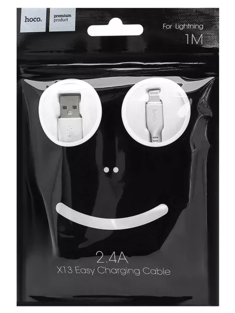 кабель передачи данных Hoco X13 lightning 1m white