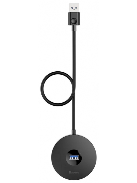 USB хаб с дополнительным питанием Baseus round box HUB adapter 1m black