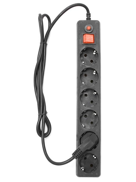 сетевой фильтр Гарнизон EH-10 3,0 м/6 розеток черный