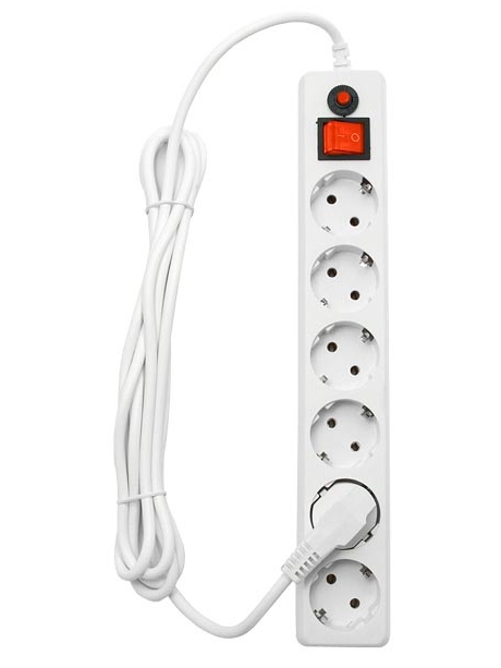 сетевой фильтр Гарнизон EH-6 1,8 м/6 розеток белый