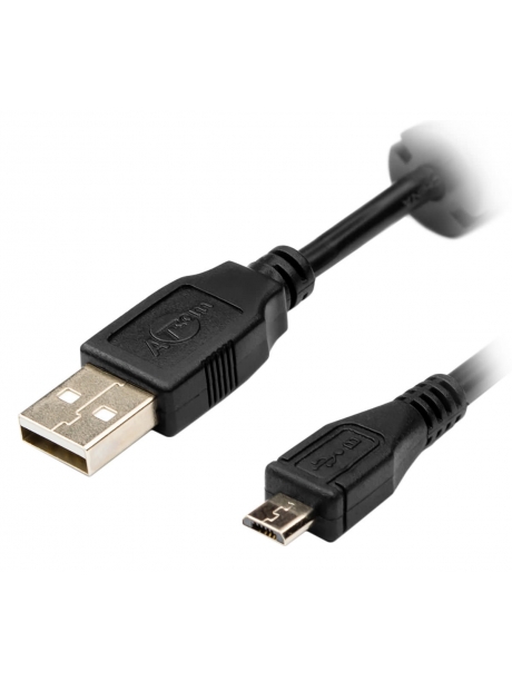 кабель передачи данных ATcom 0.8 m USB(Am)->microUSB черный