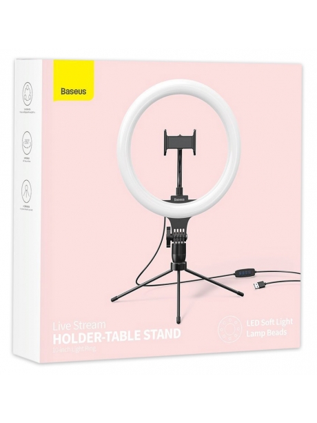 настольная подставка Baseus Live Stream Holder-table Stand (10-inch Light Ring) black