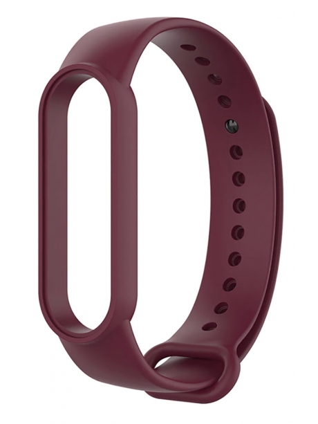 силиконовый ремешок Xiaomi для Mi Band 5 темно-красный